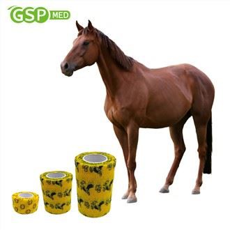 Fast Delivery 7.5cm * 4.5m Non-woven Crepe Customized Printed Patterned Elastic Cohesive Bandage Rau Nees